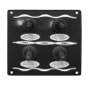 Панель выключателей из алюминия, 4 выключателя, TMC 03507-В 12В, 96х107х2 мм